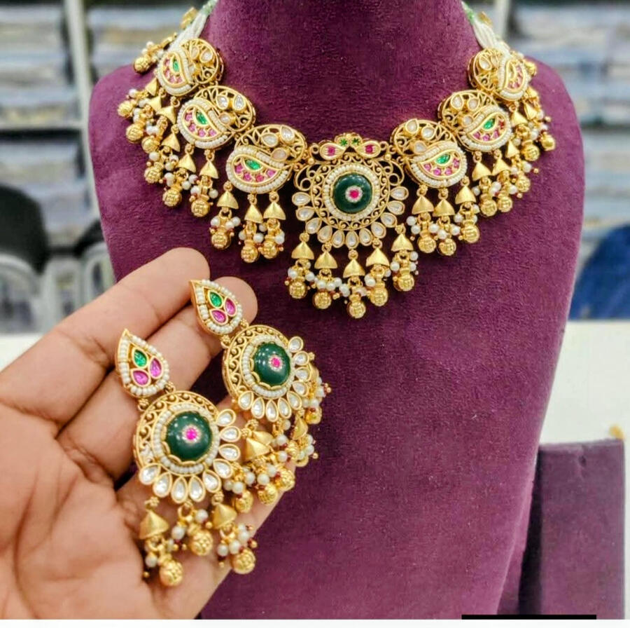 “Premium Meena / Kundan / Polki style jewellery set ✨ Royal bridal look with traditional design | Lightweight & elegant Latest imitation jewellery in Shahjahanpur”